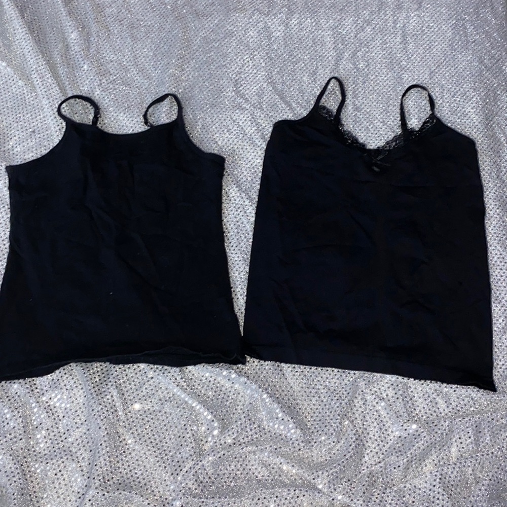 Two girls black camis